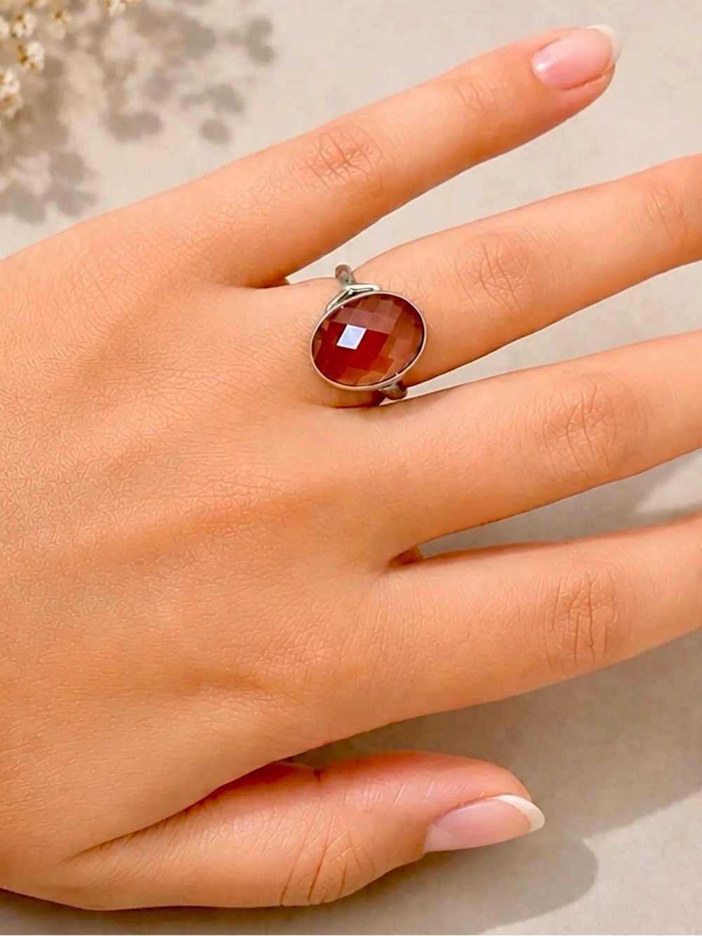 925 Sterling Silver Zultanite Ring with Oval Faceted Stone – Elegant Color Chang